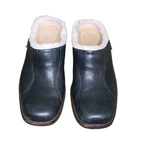 UGG Landford Black Fur Clog Women’s Size 6